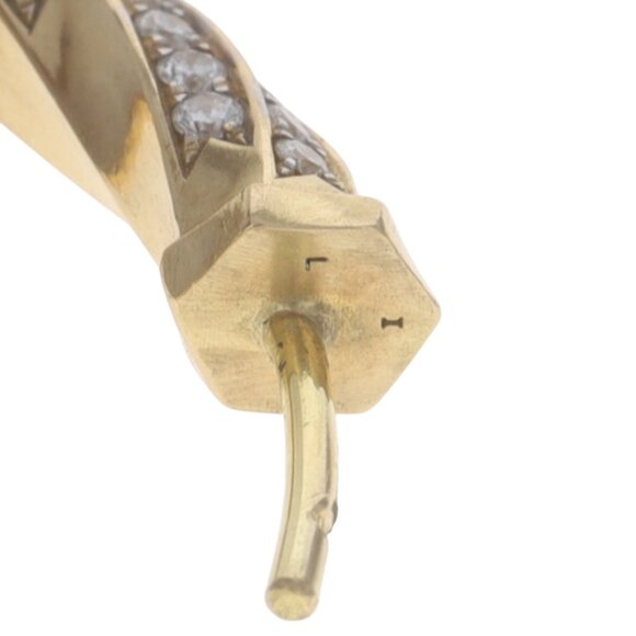 David Yurman 1.5in Cable Edge Diamond Hoop Earrings Yellow Gold 18k Rd 1.84ctw - Picture 5 of 6